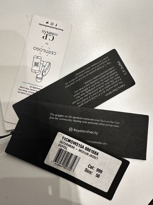 C.P. Company jacket C.P. Duffel LA MILLE JACKET BLACK куртка пальто