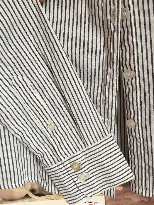h&m koszula w paski bialo/szare damska 38 M