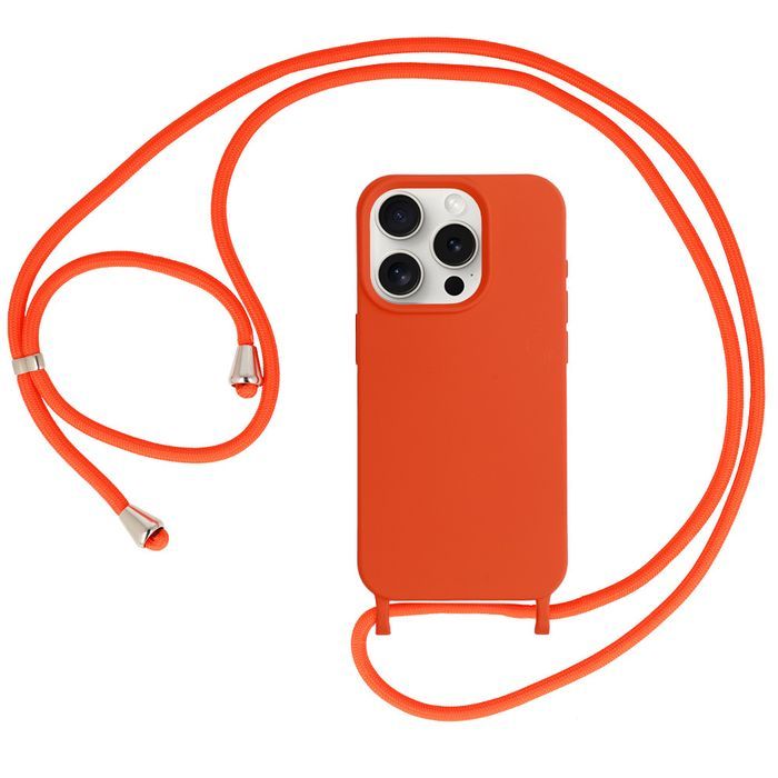 Strap Silicone Case Do Iphone 15 Plus Wzór 1 Pomarańczowy
