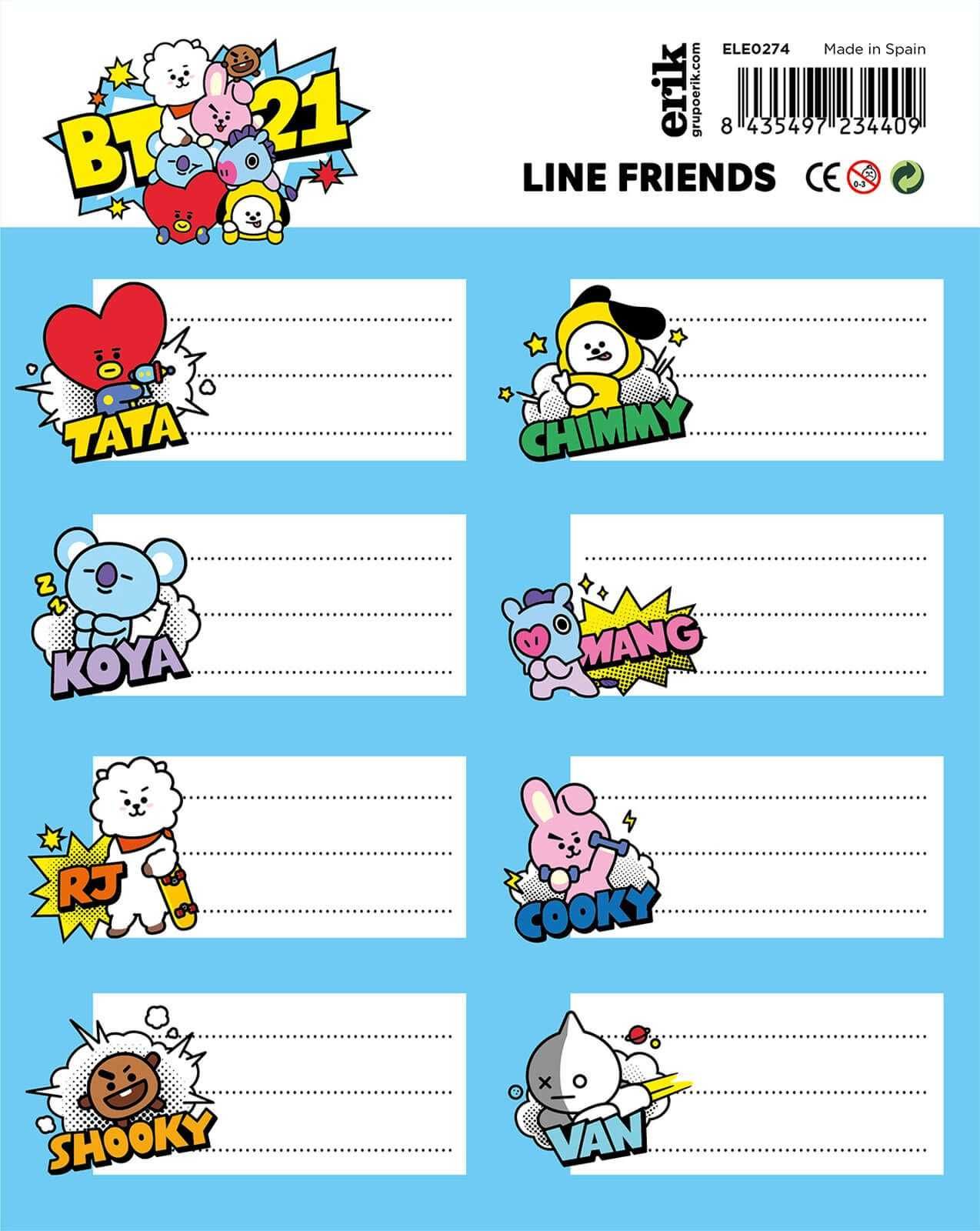 Naklejki na zeszyt BT21 BTS nowe K-pop kpop