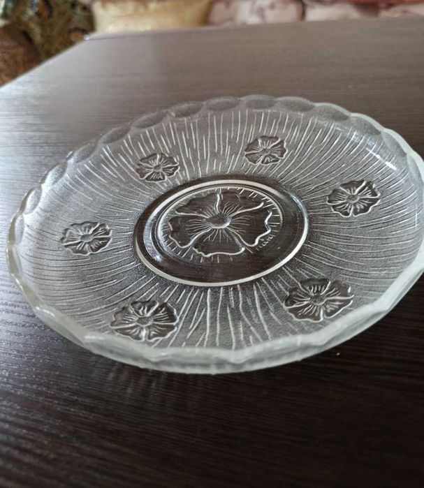 Блюдо 21 см старая Италия довоенная стекло посуда сервиз винтаж