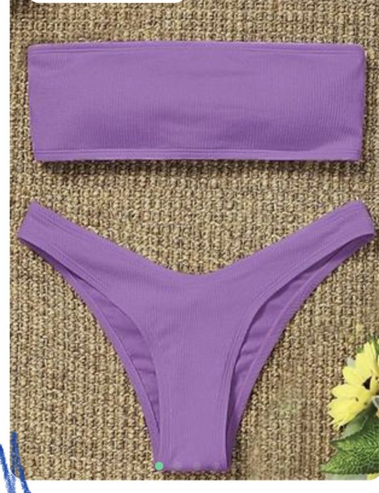 Купальник-бандо в рубчик