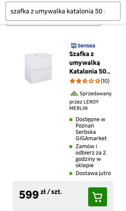 Szafka z umywalką Katalonia 50 Sensea- NOWA!