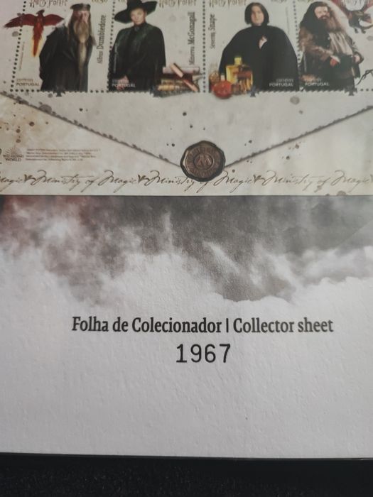 Folha de colecionador Harry Potter nunerada