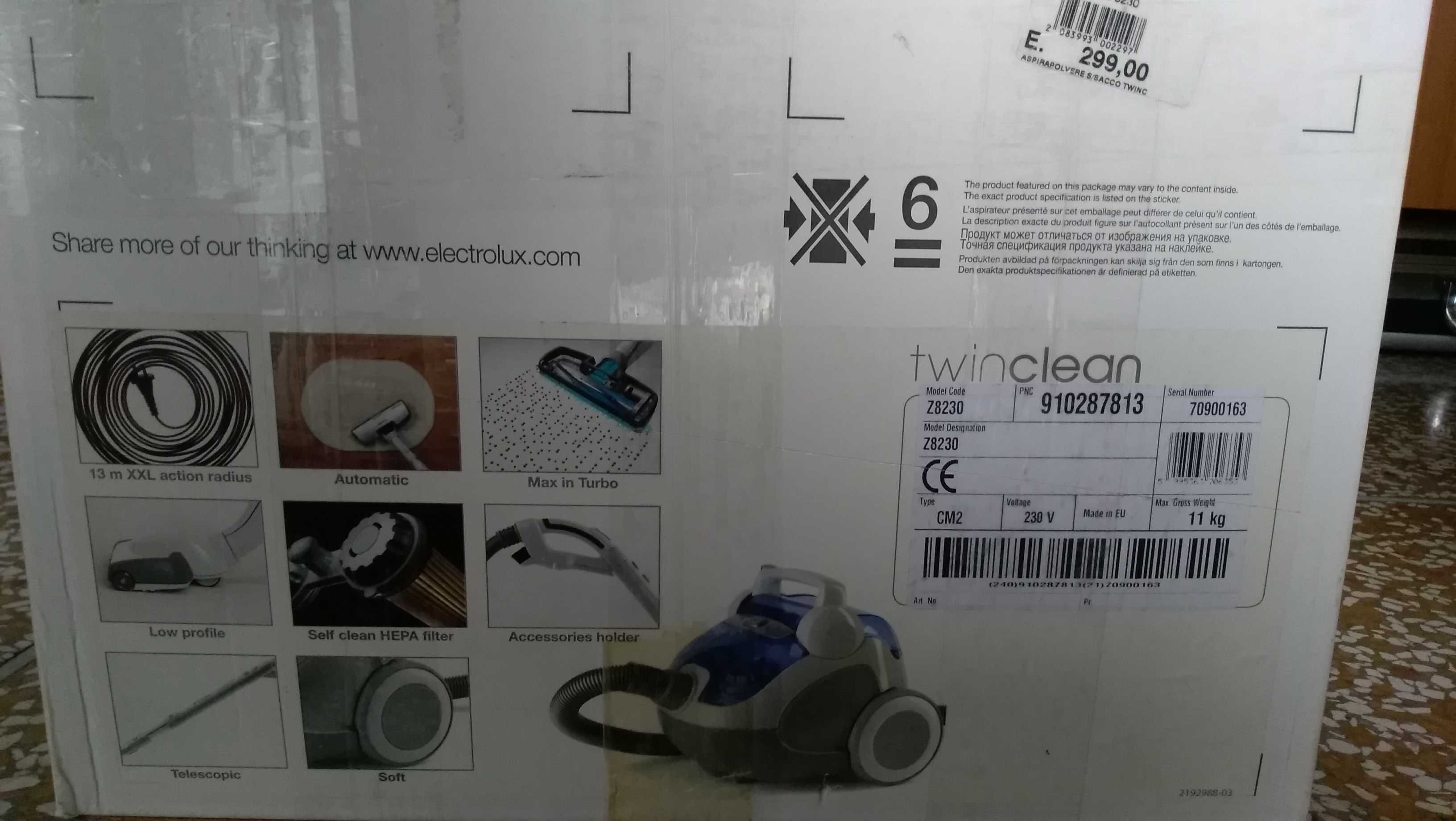 вакуумный - циклонный пылесос Electrolux TwinClean Cyclonic CM2
