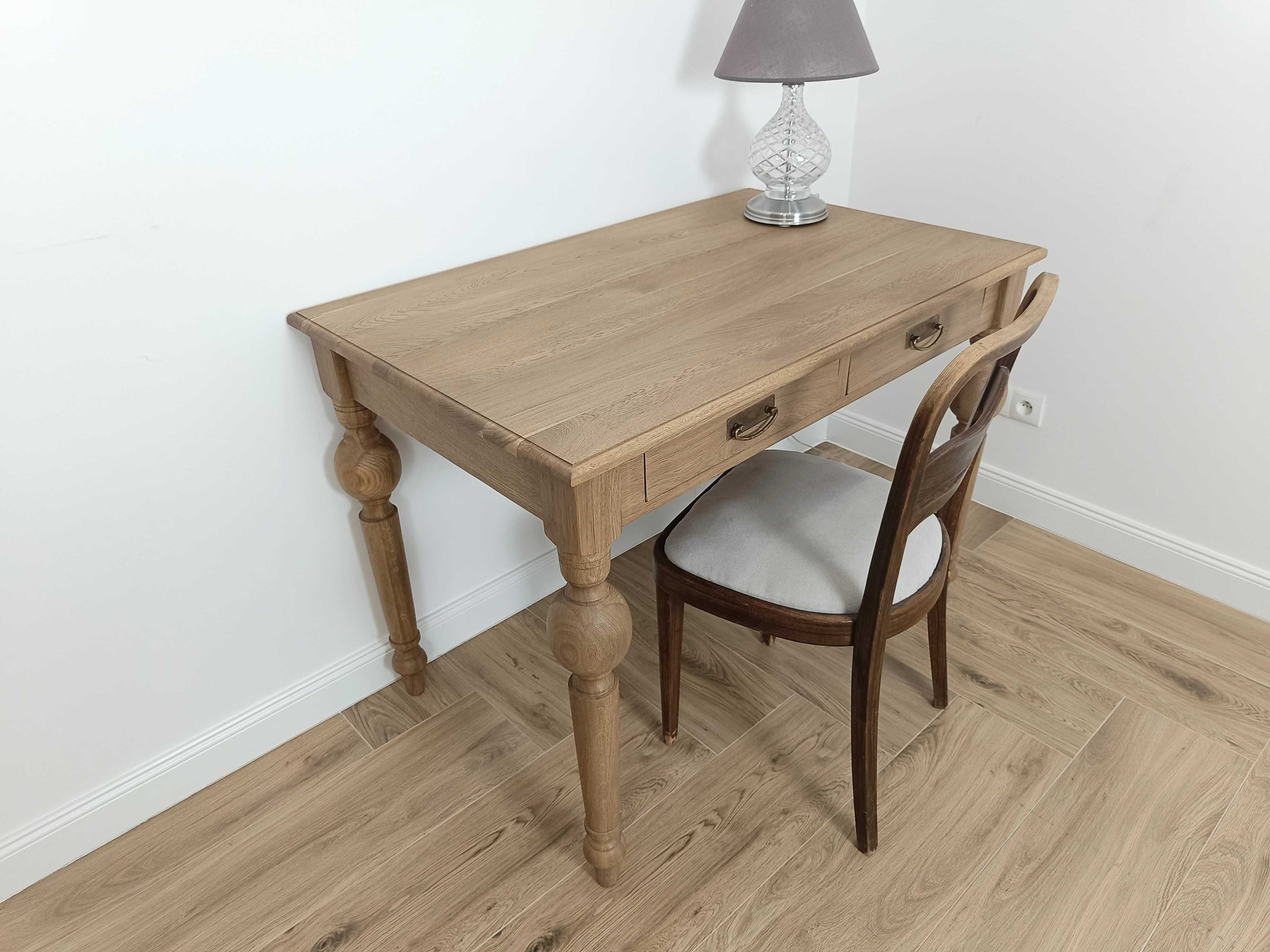 Stół biurko 110/70 dębowy stylizowany na stary antyk lity dąb