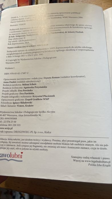 Chemia ciekawa chemia podręcznik kl 8  wsip