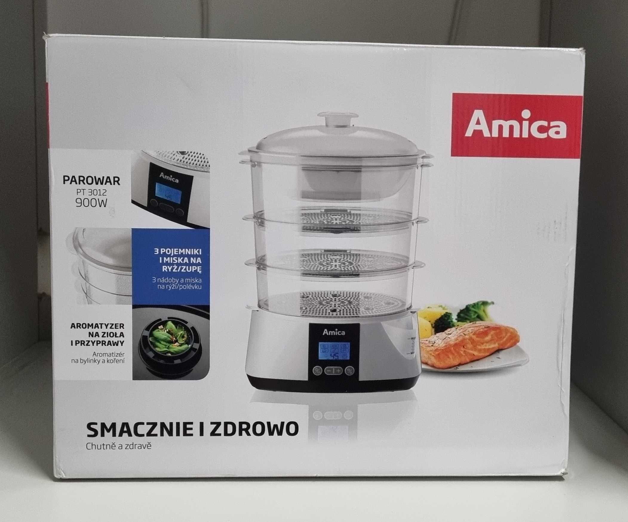 NOWY Parowar Amica PT 3012 o mocy 900W z wyświetlaczem