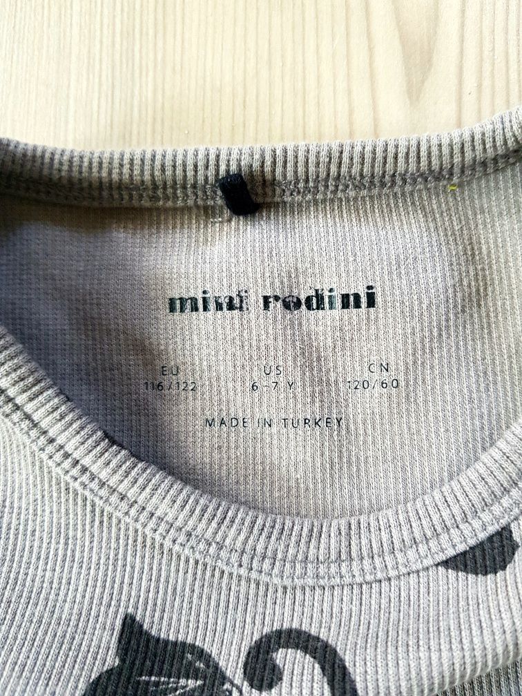 Mini Rodini t-shirt bluzka 116/122 prążkowana w prążek premium lindex