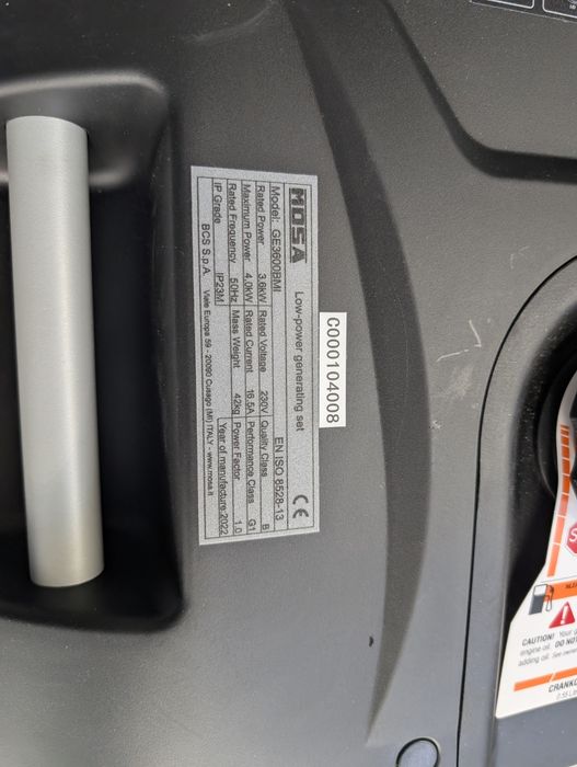 Інверторний генератор 3,6 кВт MOSA GE 3600 BMI Італія