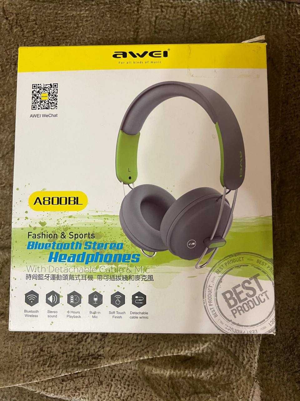 Навушники Awei A800BL  Gray Bluetooth