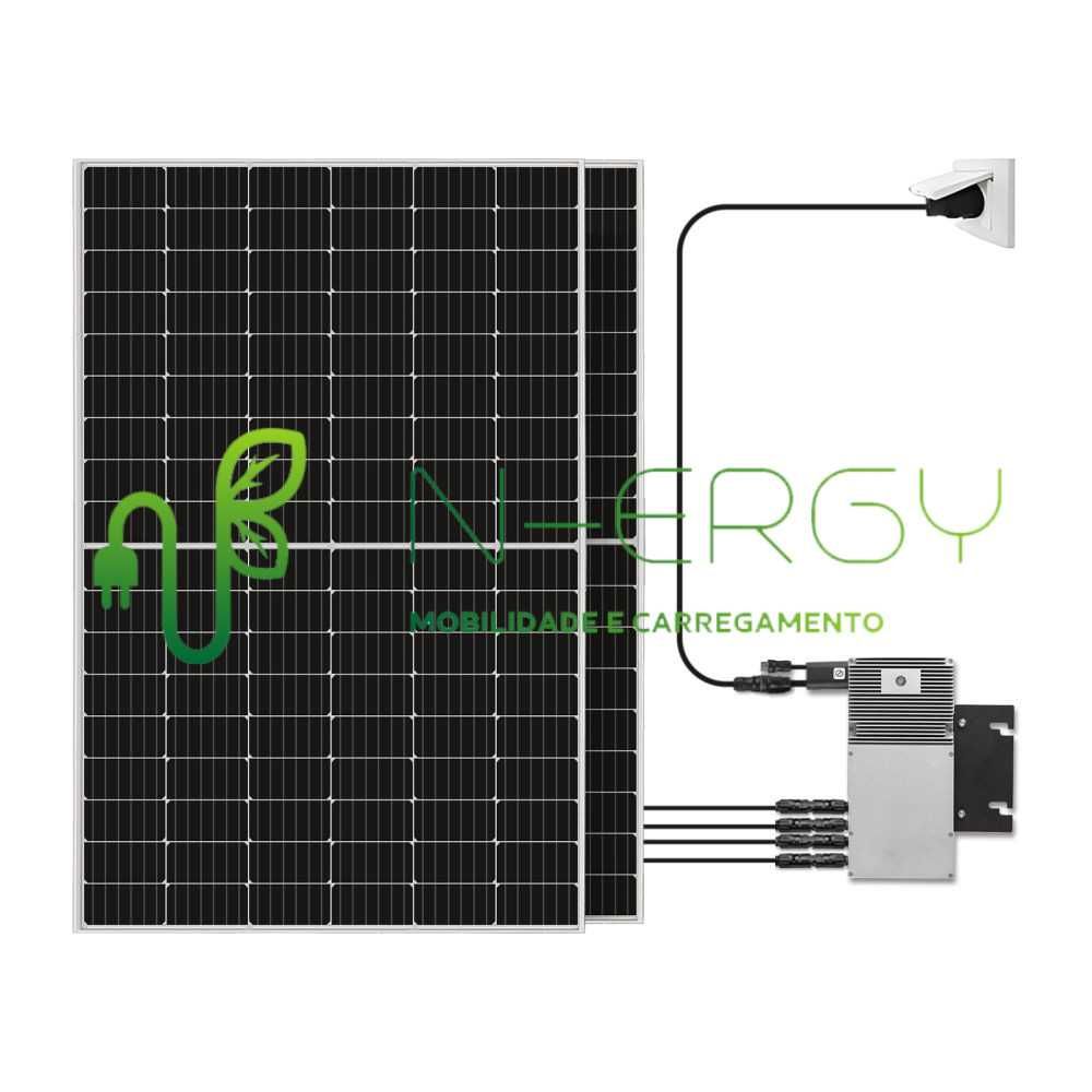 Sistema Solar On-Grid 660W - 2x painel solar + inversor wifi