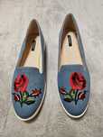 Buty jeansy z haftem