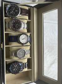 5 zegarkow wraz z etui Casio Seiko