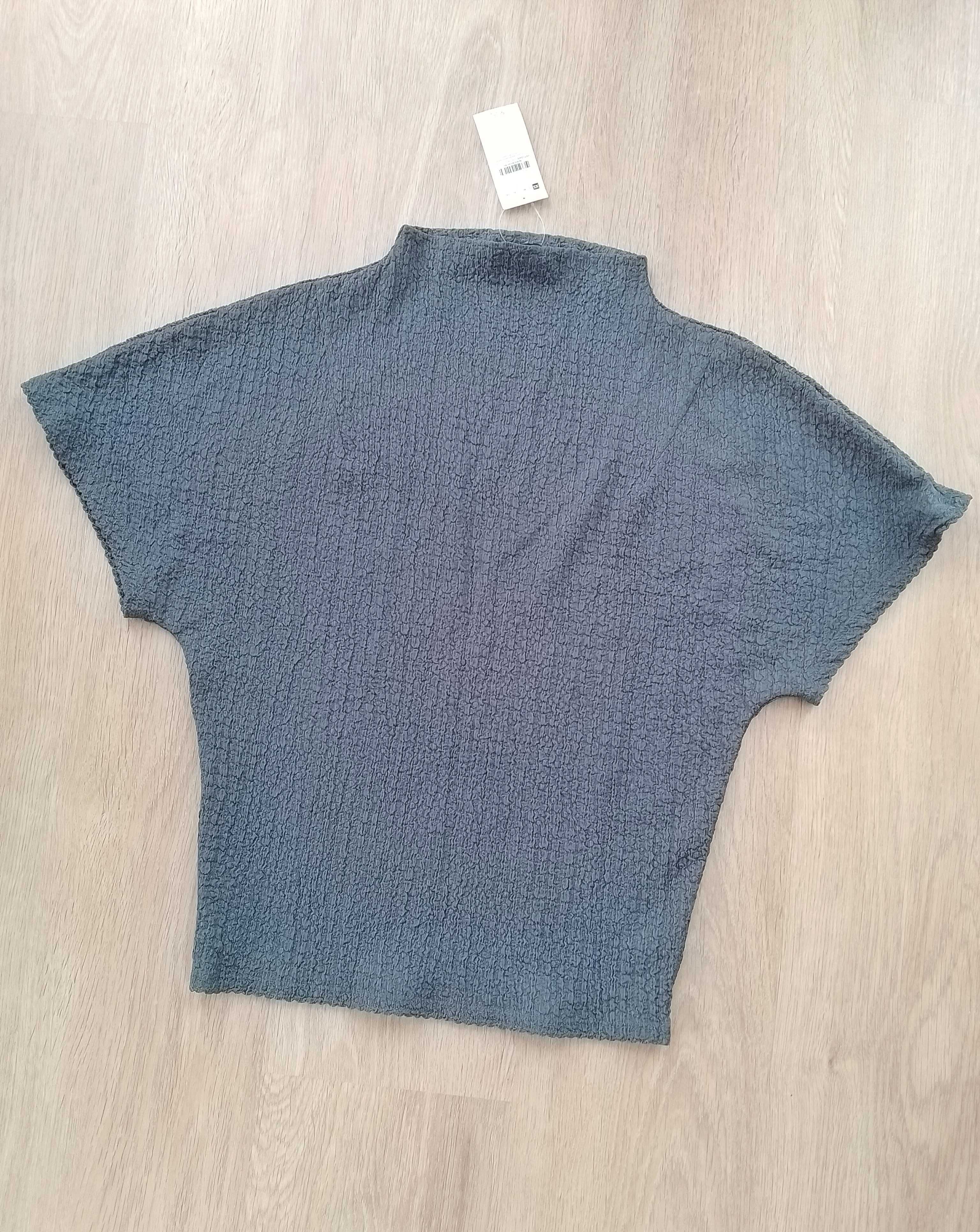 TEX szara strukturalna bluzka kimono 34 XS