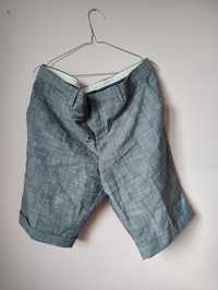 Szerokie męskie krótkie spodnie szare z kieszeniami