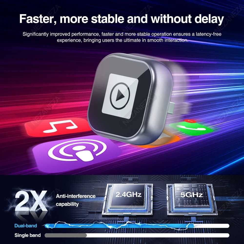 Adapter USB dla bezprzewodowego Carplay i Android Auto