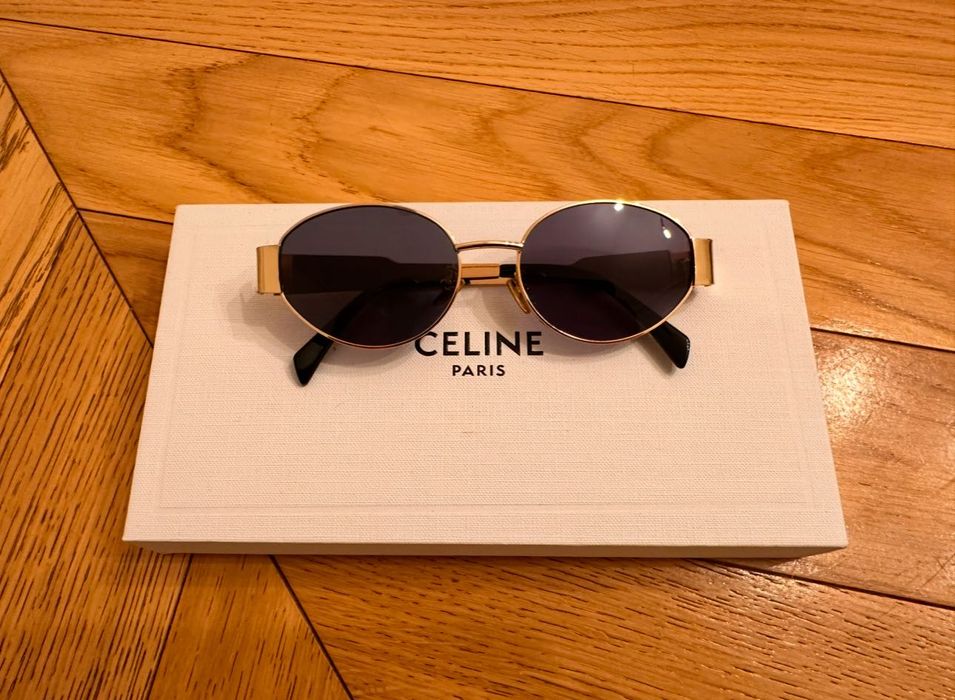 Okulary Celine ze złotymi oprawkami – nowe, z etui i pudełkiem