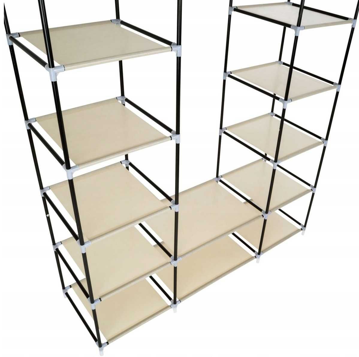 Szafa tekstylna składana ubraniowa z 12 półkami 150x175x45cm