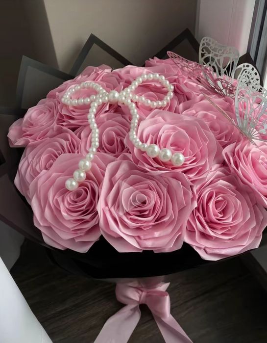 Wieczne róże ze wstążki satynowej NA ZAMOWIENIE!