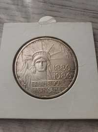Moneta 100 franc z 1986 roku srebrna