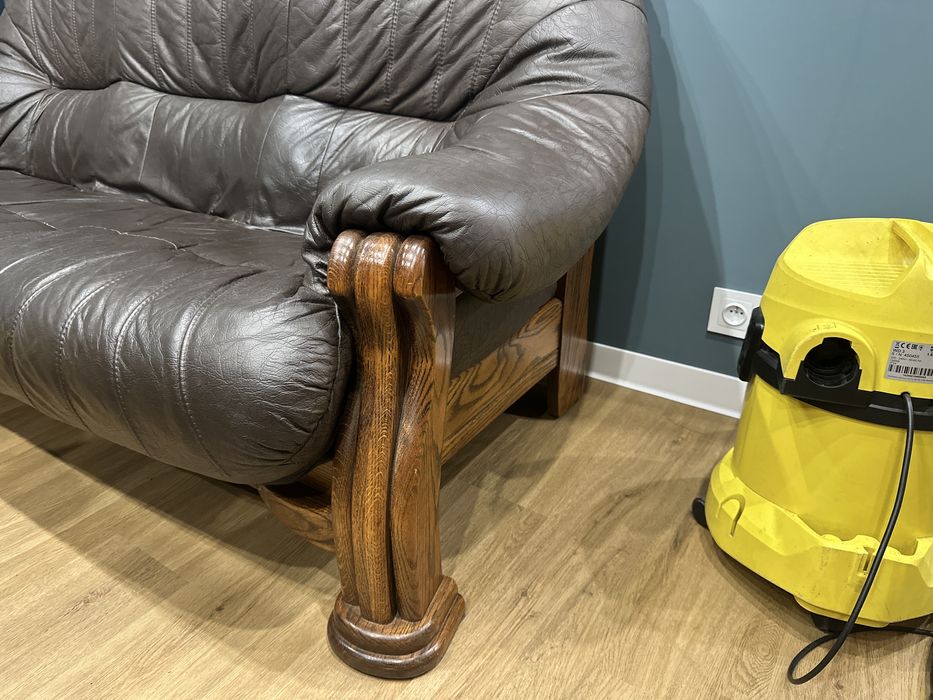 Kanapa i fotel skóra dąb