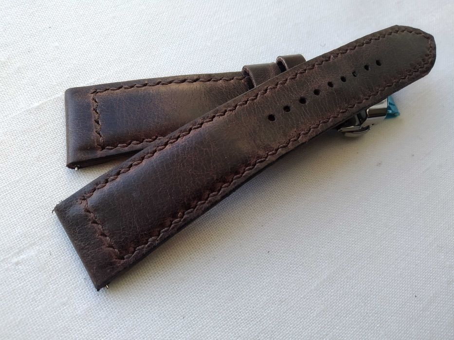 Pasek skórzany do zegarka Vintage 22 / 20mm - zapięcie motylkowe