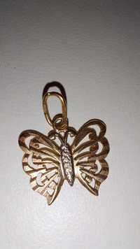 Золото  крестик  серьги золотой кулон бабочка самоколки