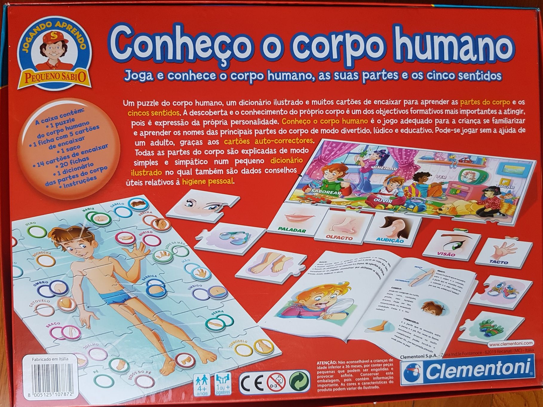 "Conheço o Corpo Humano" Clementoni Jogo Infantil