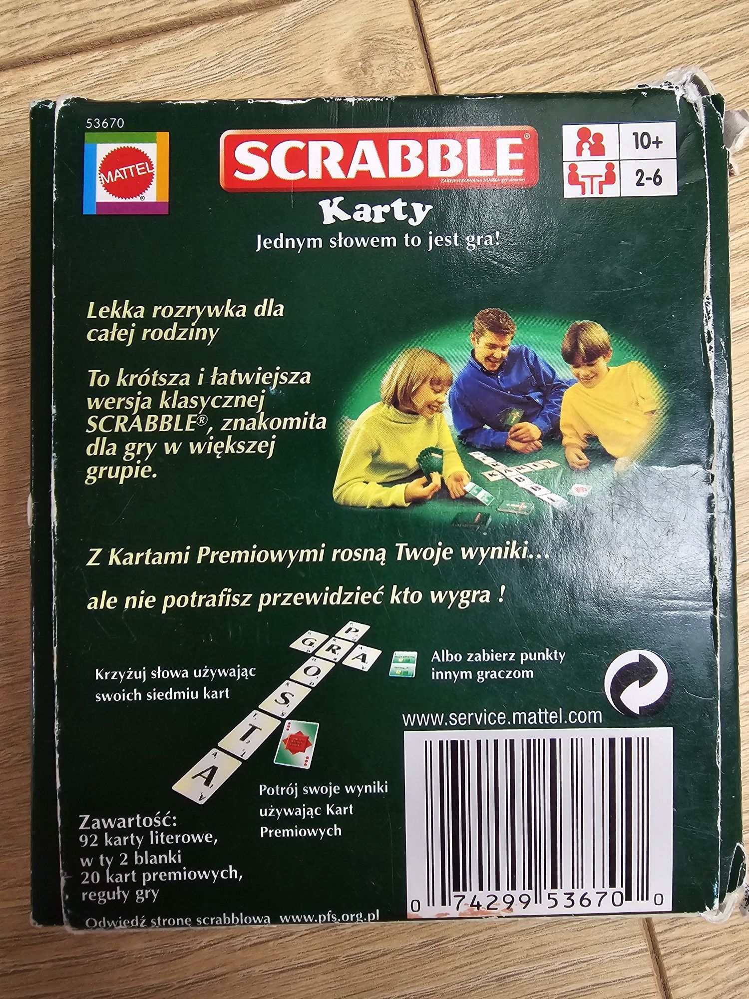 Scrabble karty gra karciana słowna