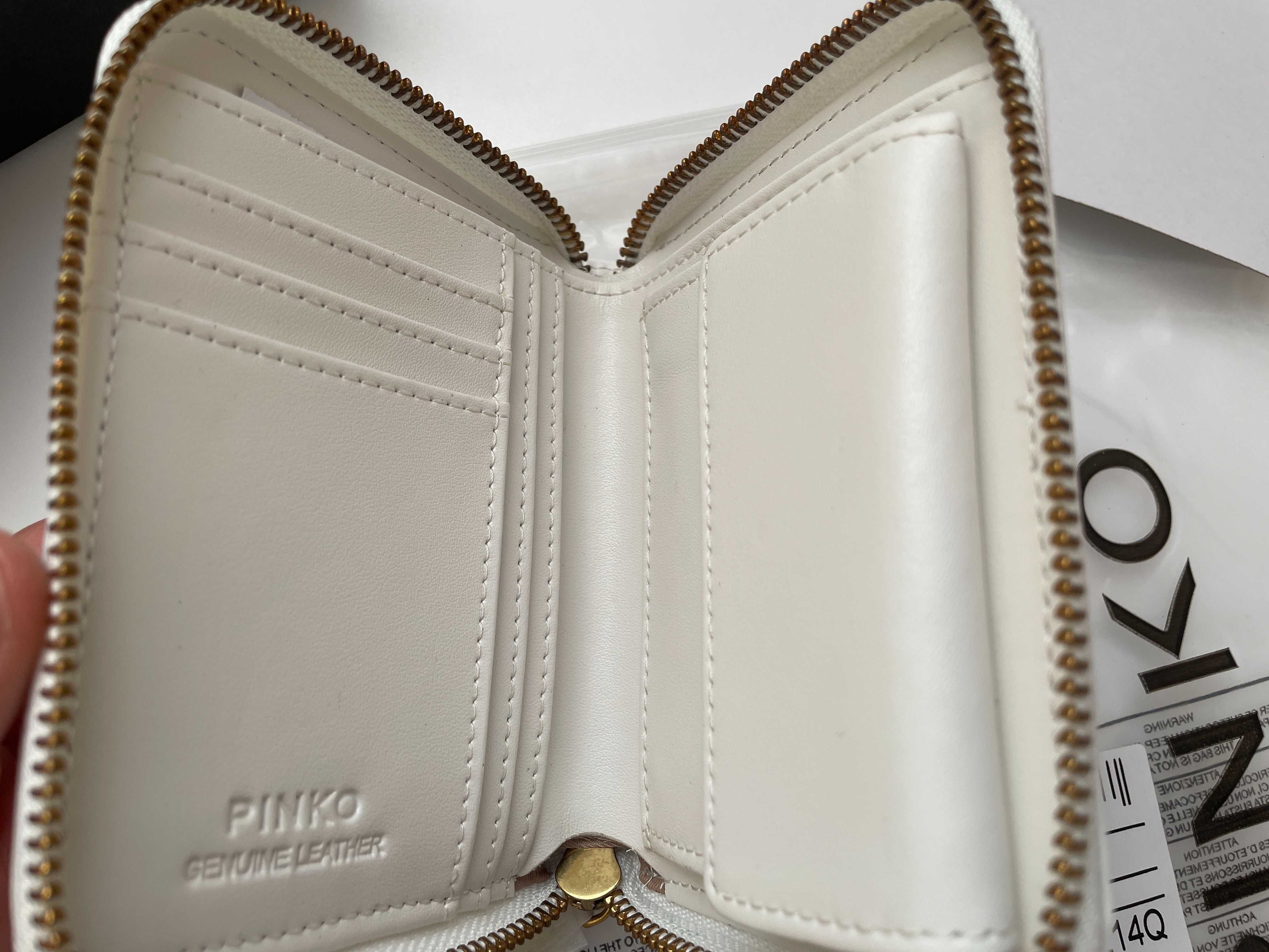 nowy portfel pinko taylor zip around biały