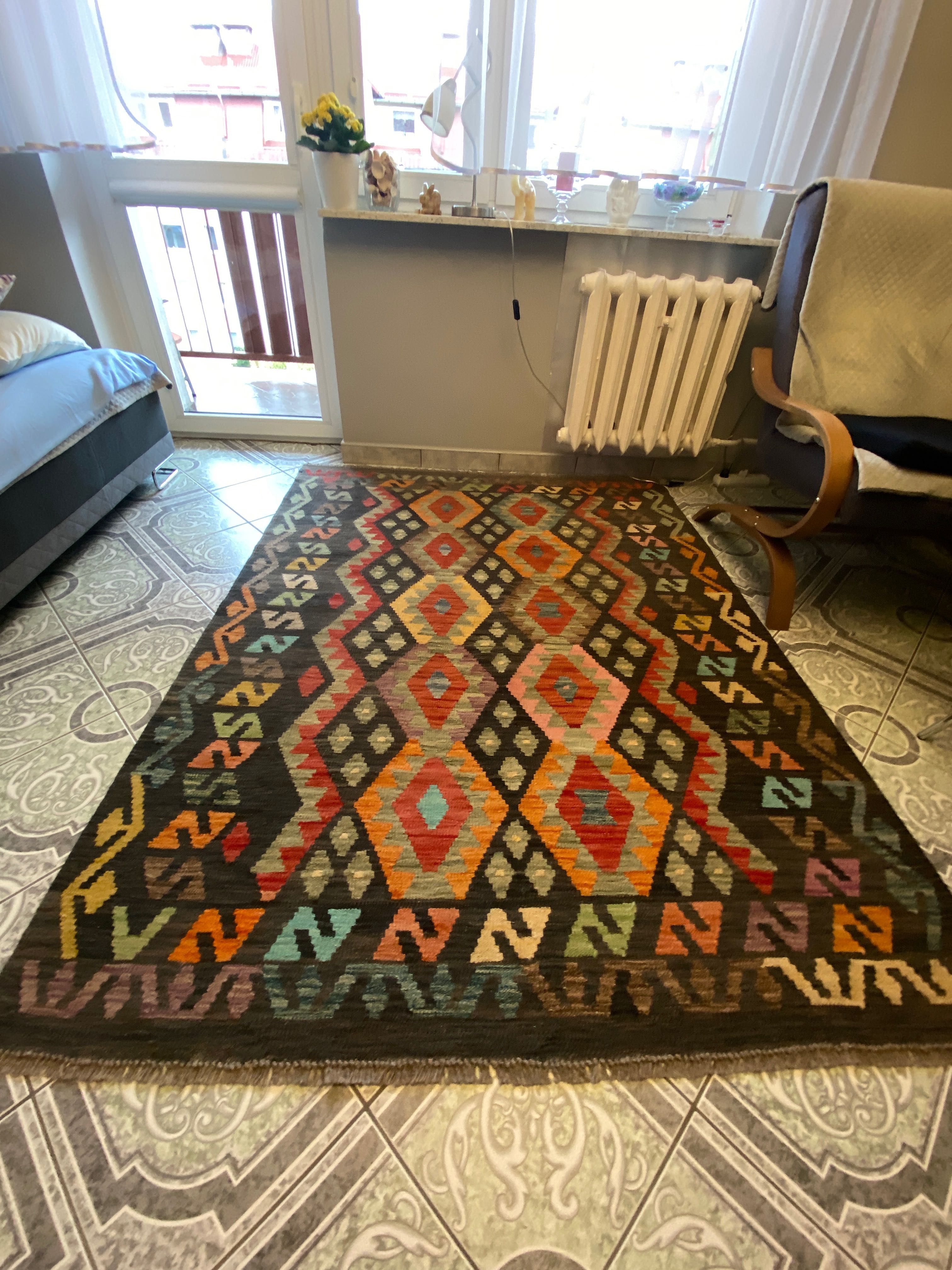 Kilim Afgan Old style - Tkany Ręcznie Dywan Wełniany