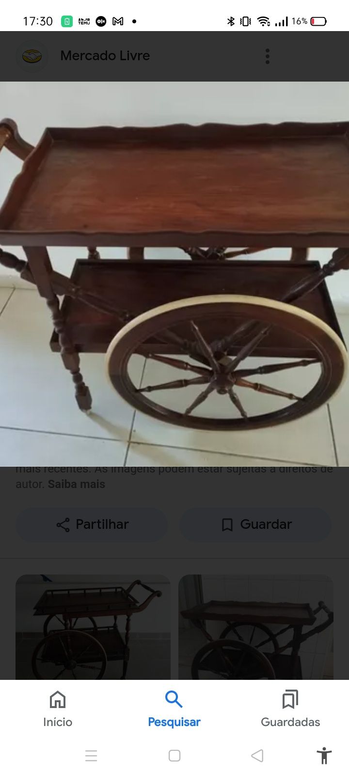 Carrinho de chá  sala lanche