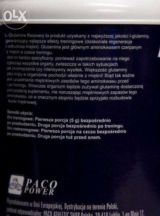 PACO POWER L-glutamine Recovery - glutamina 400 g