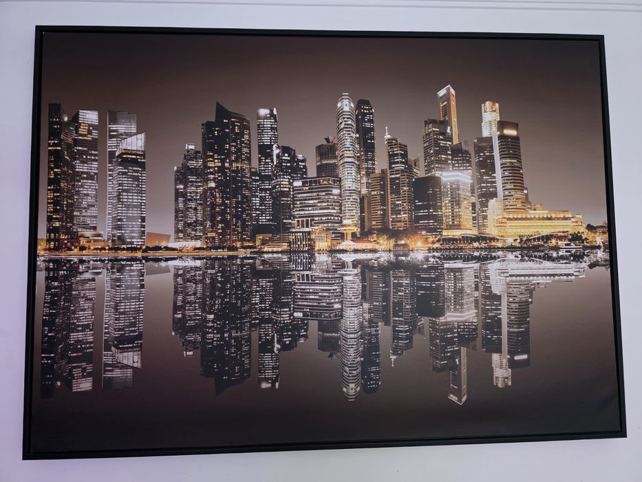 Quadro cidade Singapura noturna grande