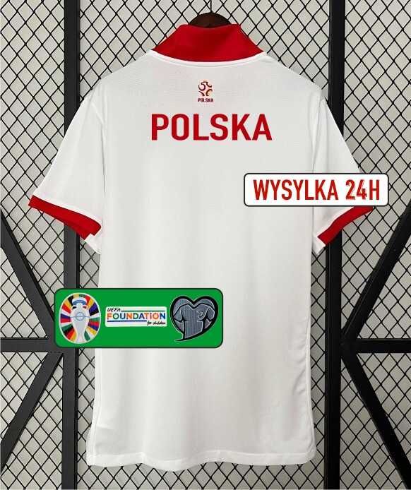 Koszulka reprezentacji Polski Euro 2024 z napisem POLSKA