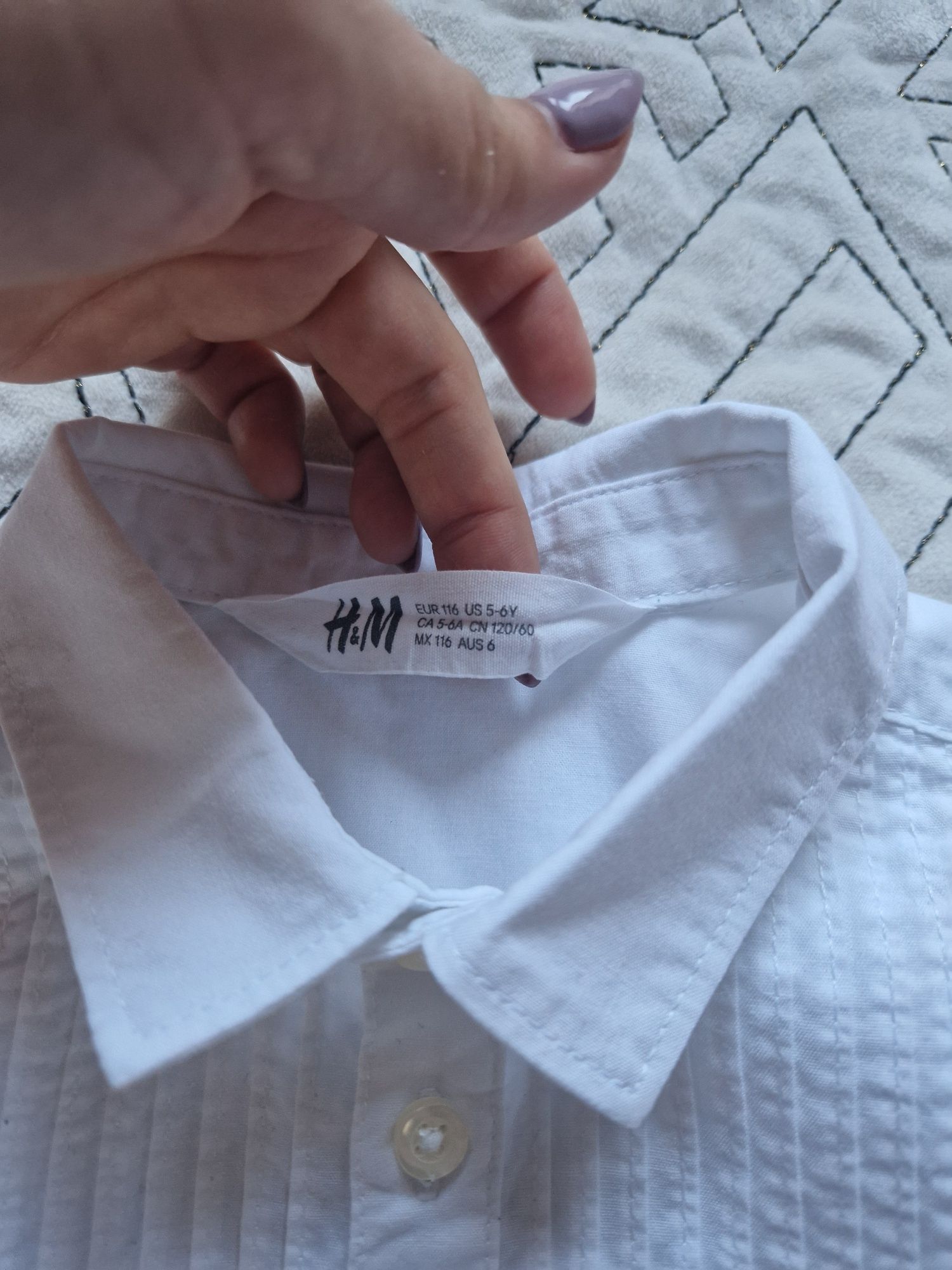 Koszula dziecięca h&m biała 116