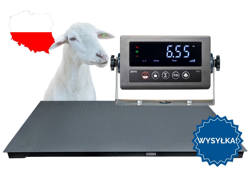 Waga platformowa elektroniczna inwentarzowa do zwierząt 5t 1,2 x 2,2m
