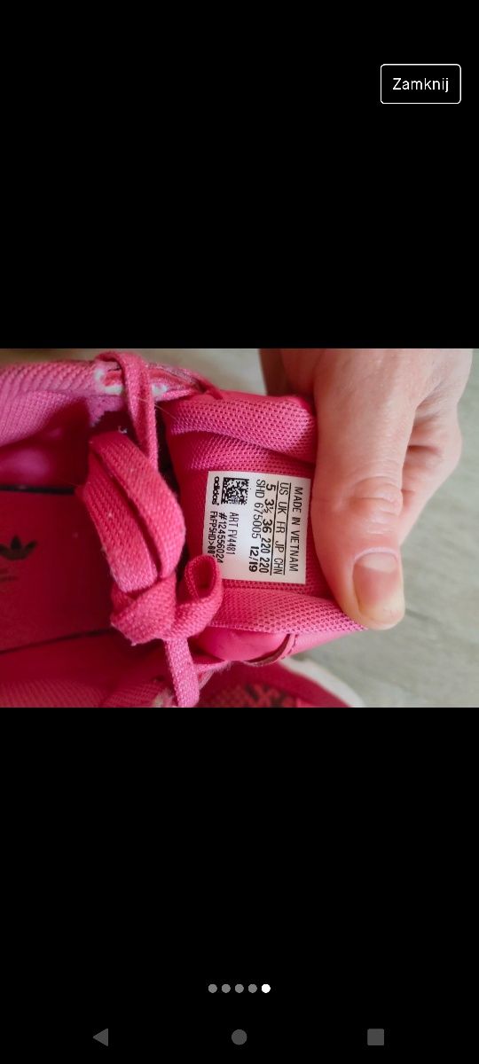 Różowe Adidasy r36