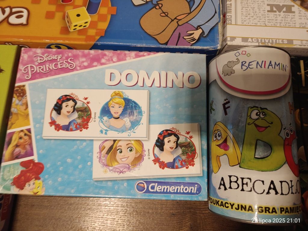 Zestaw gier dla dzieci, domino, chińczyk Harry Potter, Kopciuszek