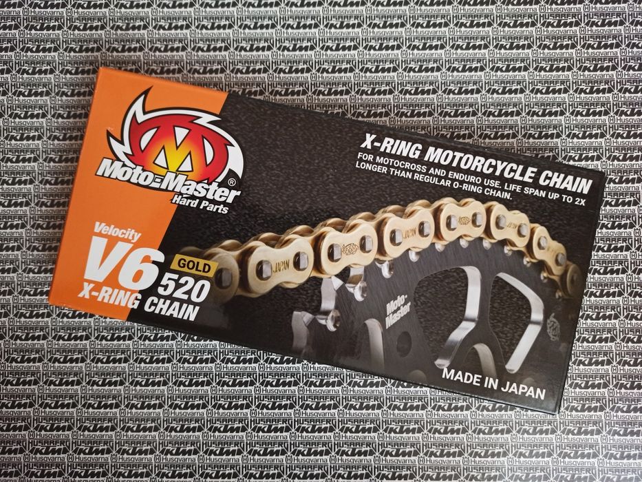Moto-Master łańcuch 520 V6 Gold 120 ogniw x-ring KTM Enduro Husqa