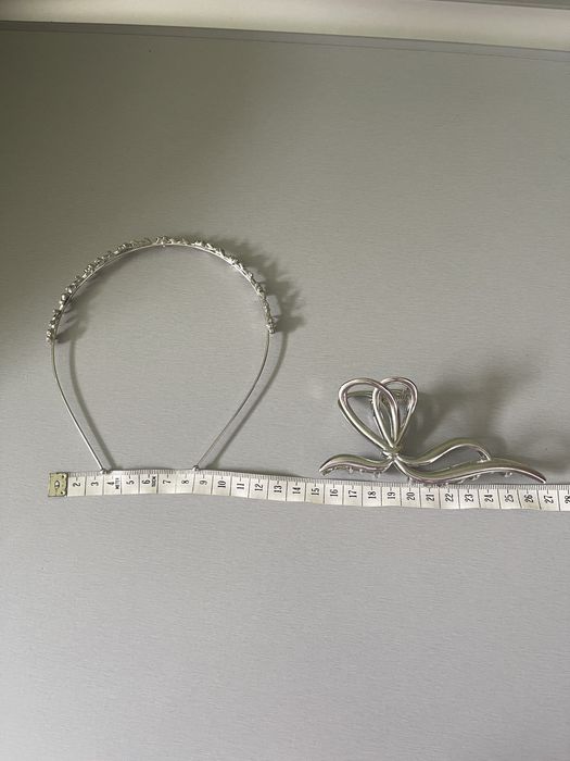 Srebrna opaska i spinka do włosów