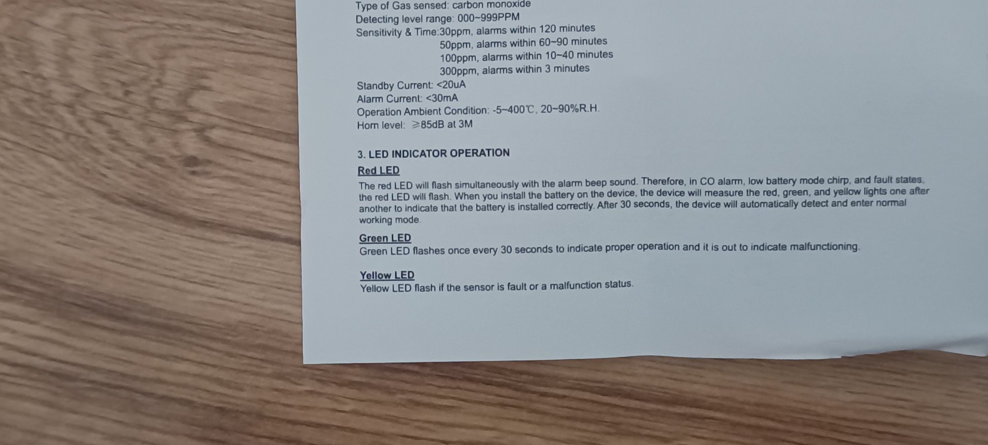 Czujnik tlenku węgla czujnik czadu