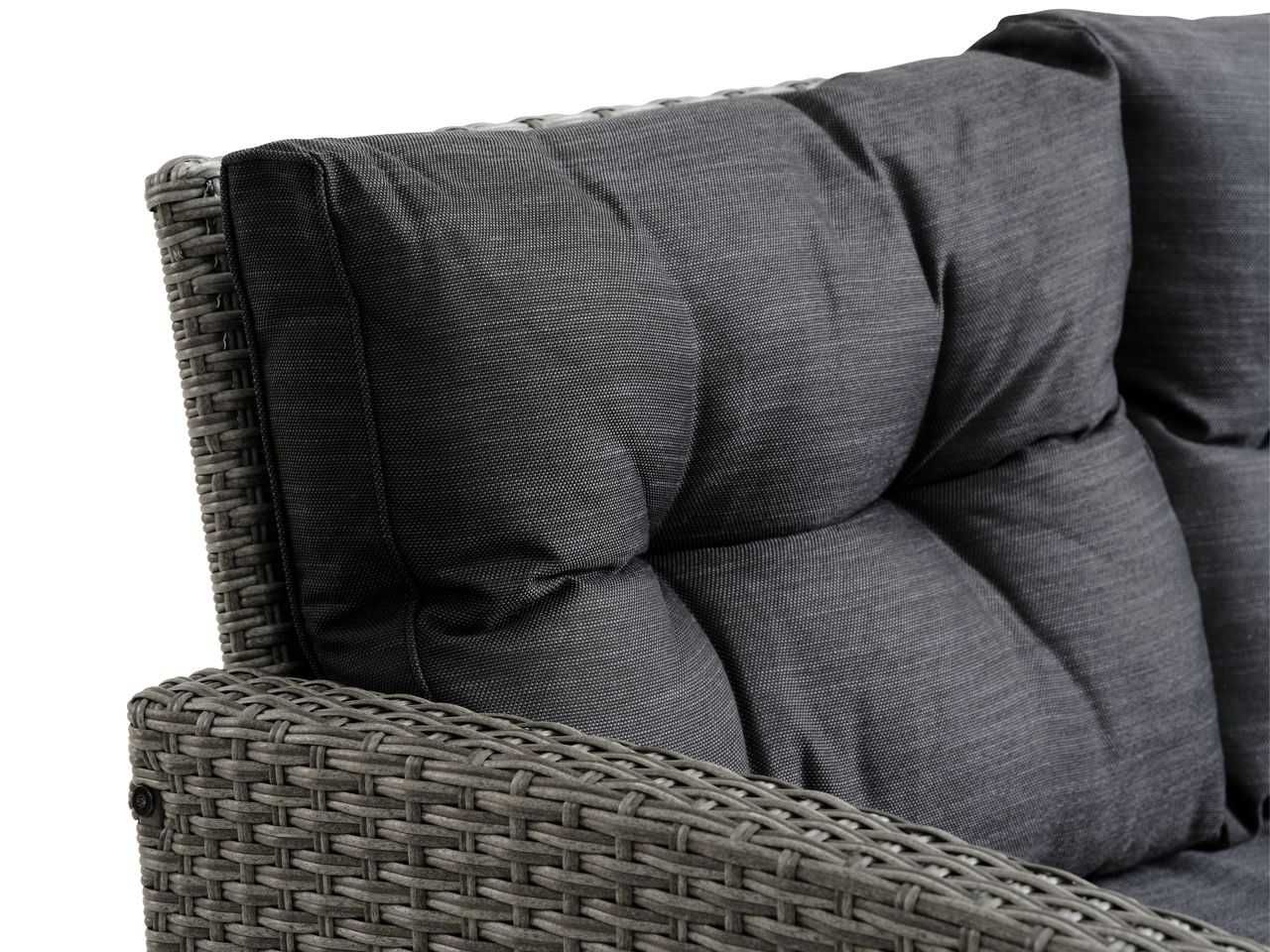 Sofá lounge MORA com chaise-longue 3 lugares cinzento