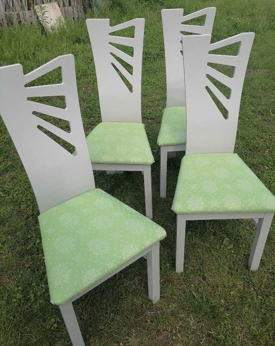 Krzesło, krzesła drewniane bukowe MEWA białe lakierowane 4 sztuki