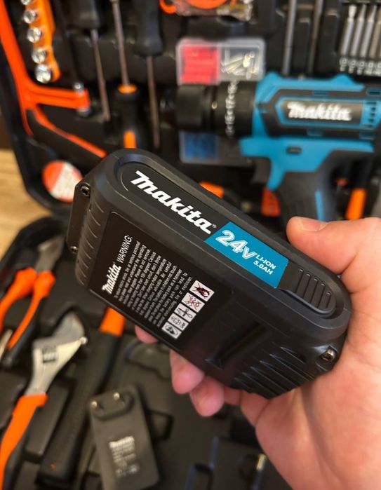 Ударний шуруповерт Макіта 24V 5AH з набором інструментів Makita