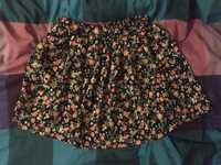 zwiewna spódniczka w małe kwiaty rozkloszowana spódnica na gumce