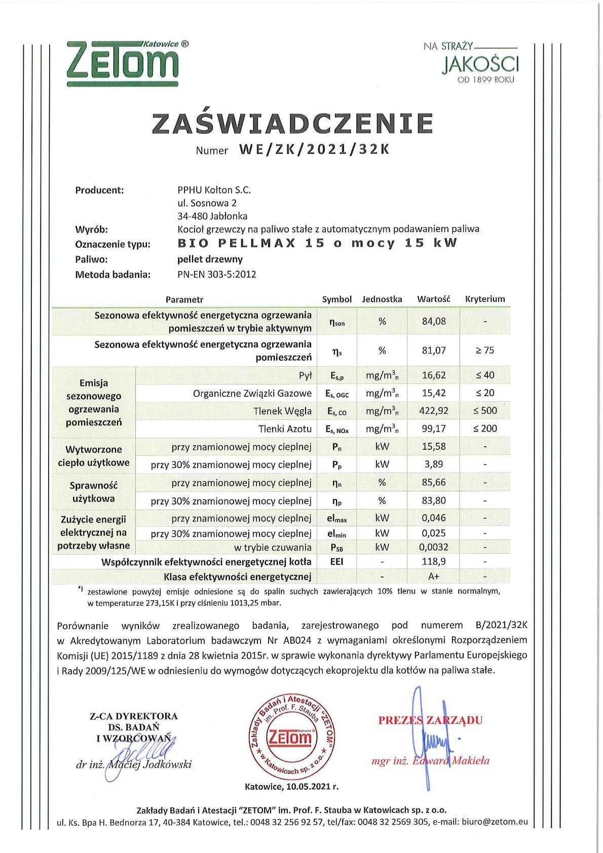 Kocioł Kołton BIO PELLMAX 15kW - Dotacje - Dostawa Gratis