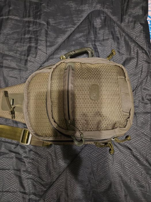 Однолямочный рюкзак тактич M-Tac Cross Bag Slim Elite Hex Coyote