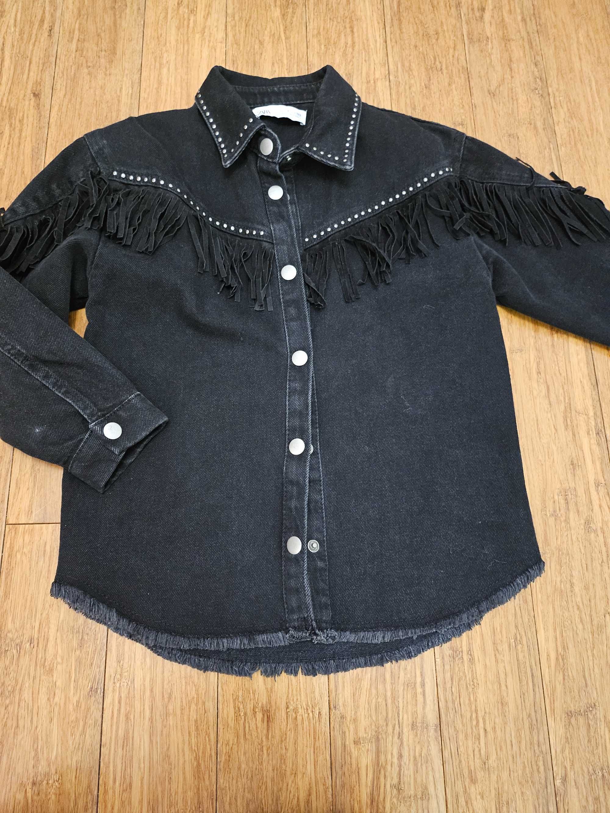 Kurtka koszulowa z fredzlami Zara r.122